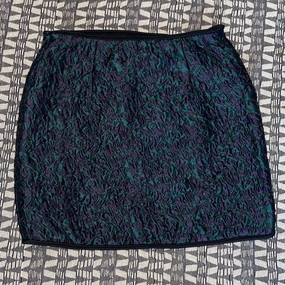 3•1 Phillip Lim Mini Skirt Navy Green Sparkle - Picture 8 of 8